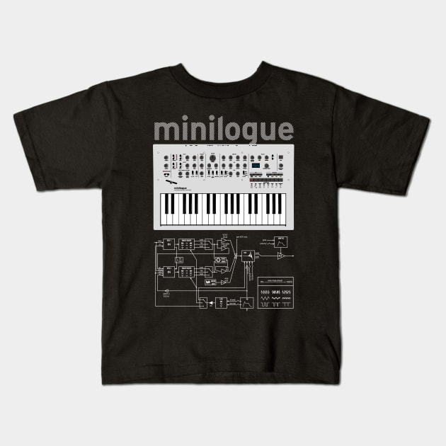 Minilogue White Kids T-Shirt by Synthshirt